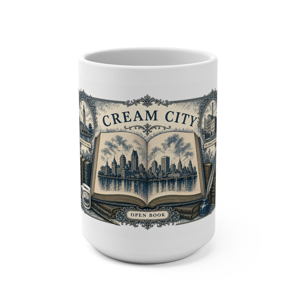 Cream City Open Book — Milwaukee Bookplate Mug