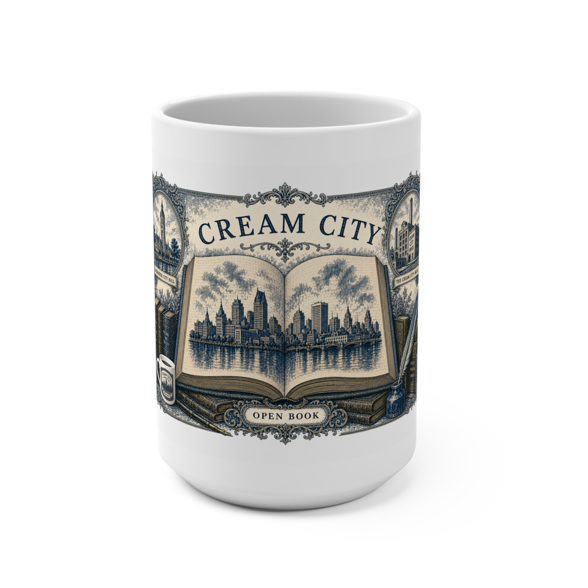 Cream City Open Book — Milwaukee Bookplate Mug