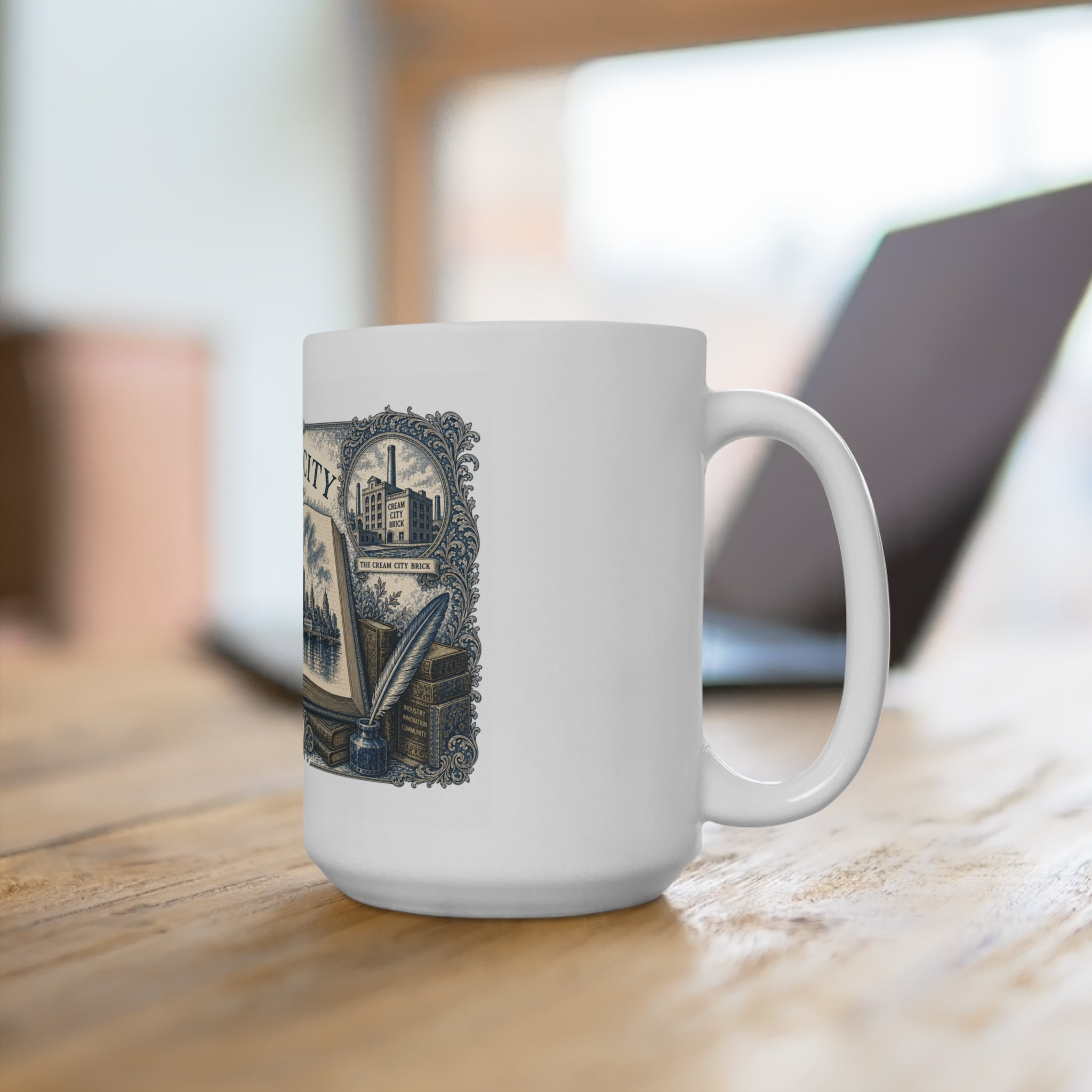 Cream City Open Book — Milwaukee Bookplate Mug
