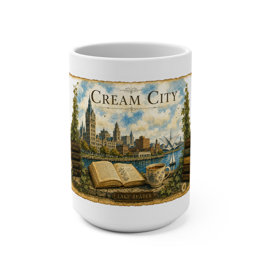 Cream City Lake Reader — Milwaukee Watercolor Mug