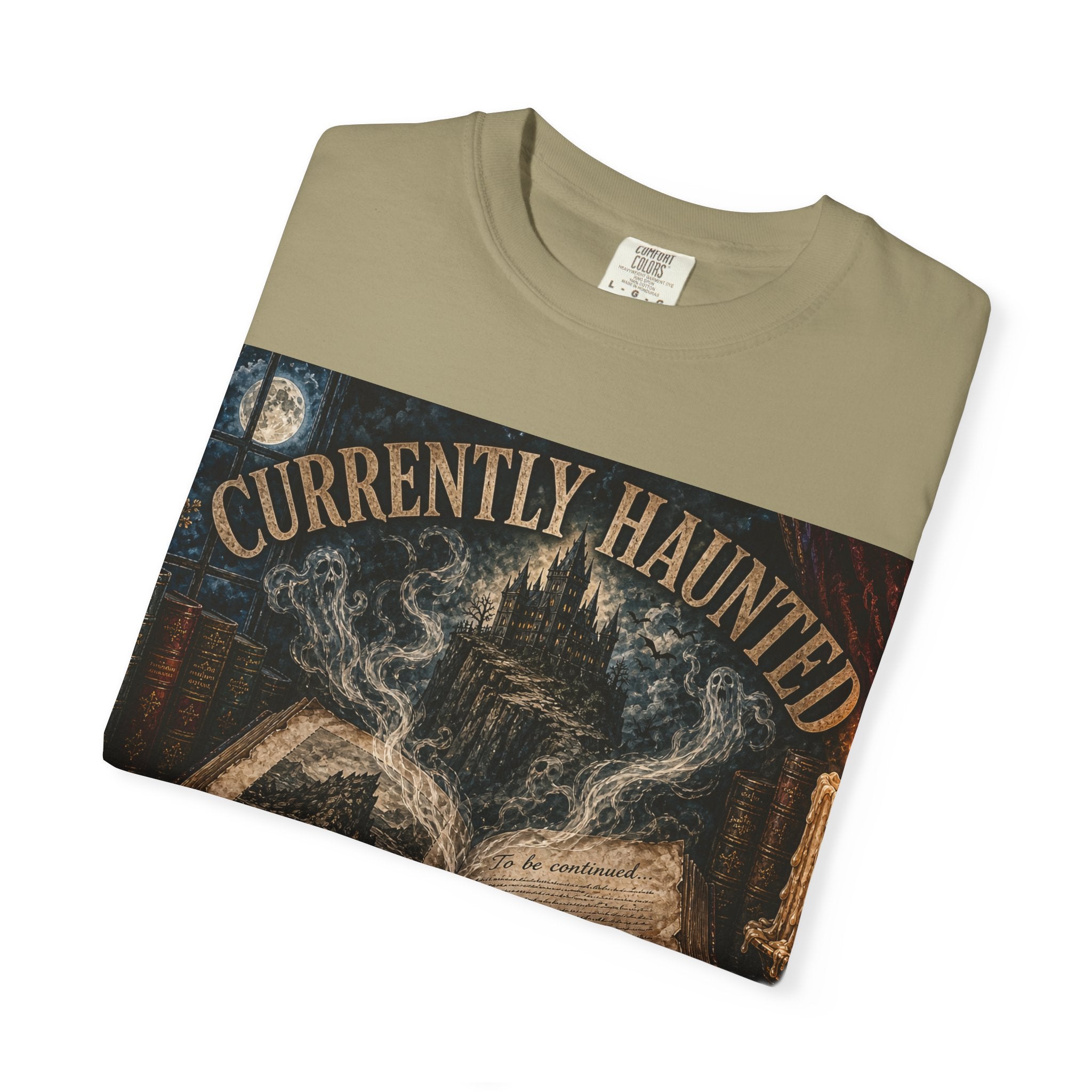 Currently Haunted by a Cliffhanger Comfort Colors Tee — Spooky Reader Shirt
