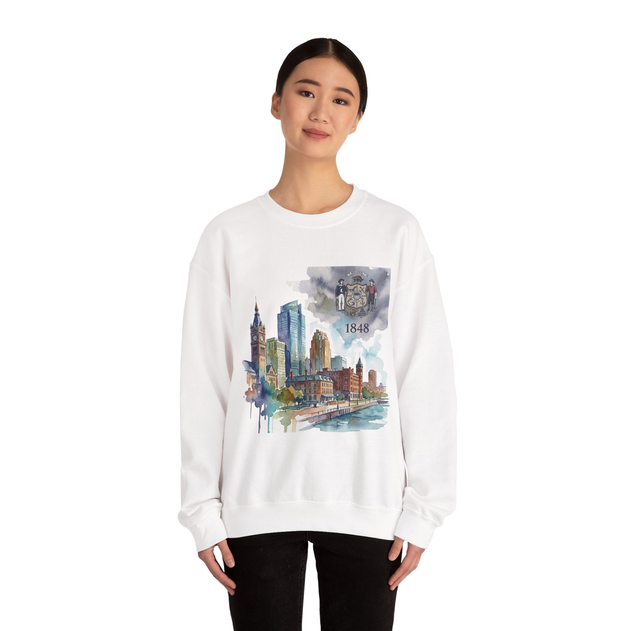 Wisconsin 1848 Milwaukee Skyline Sweatshirt