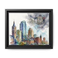 Wisconsin 1848 Milwaukee Skyline Framed Canvas