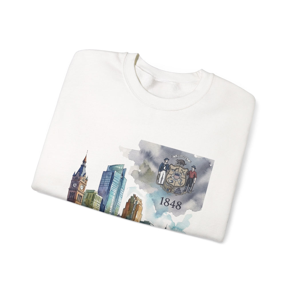 Wisconsin 1848 Milwaukee Skyline Sweatshirt