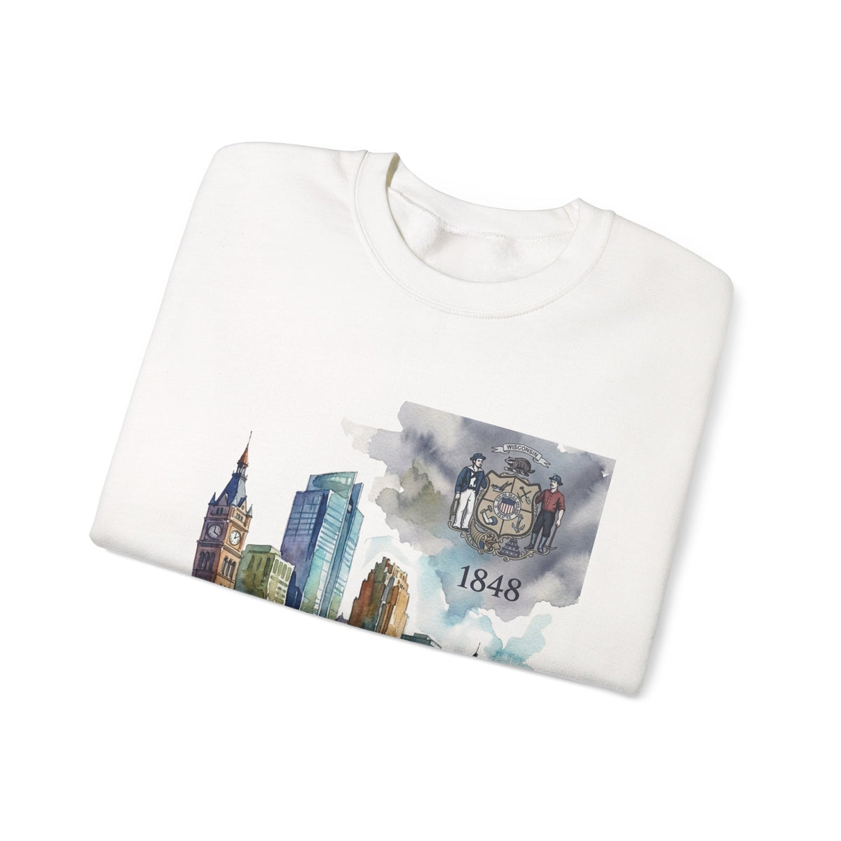Wisconsin 1848 Milwaukee Skyline Sweatshirt
