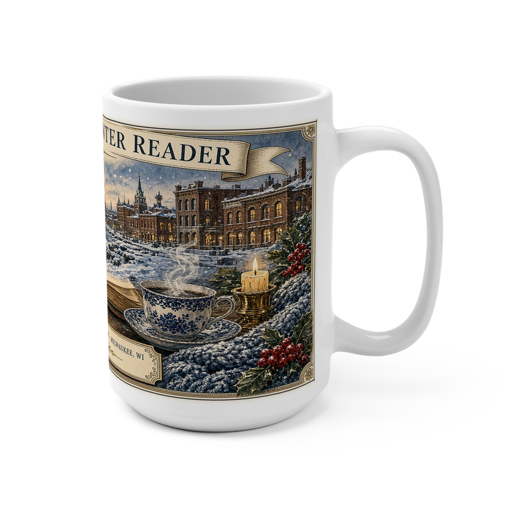 Cream City Winter Reader Snowbound & Steeped in Plot Ceramic Mug (15oz)