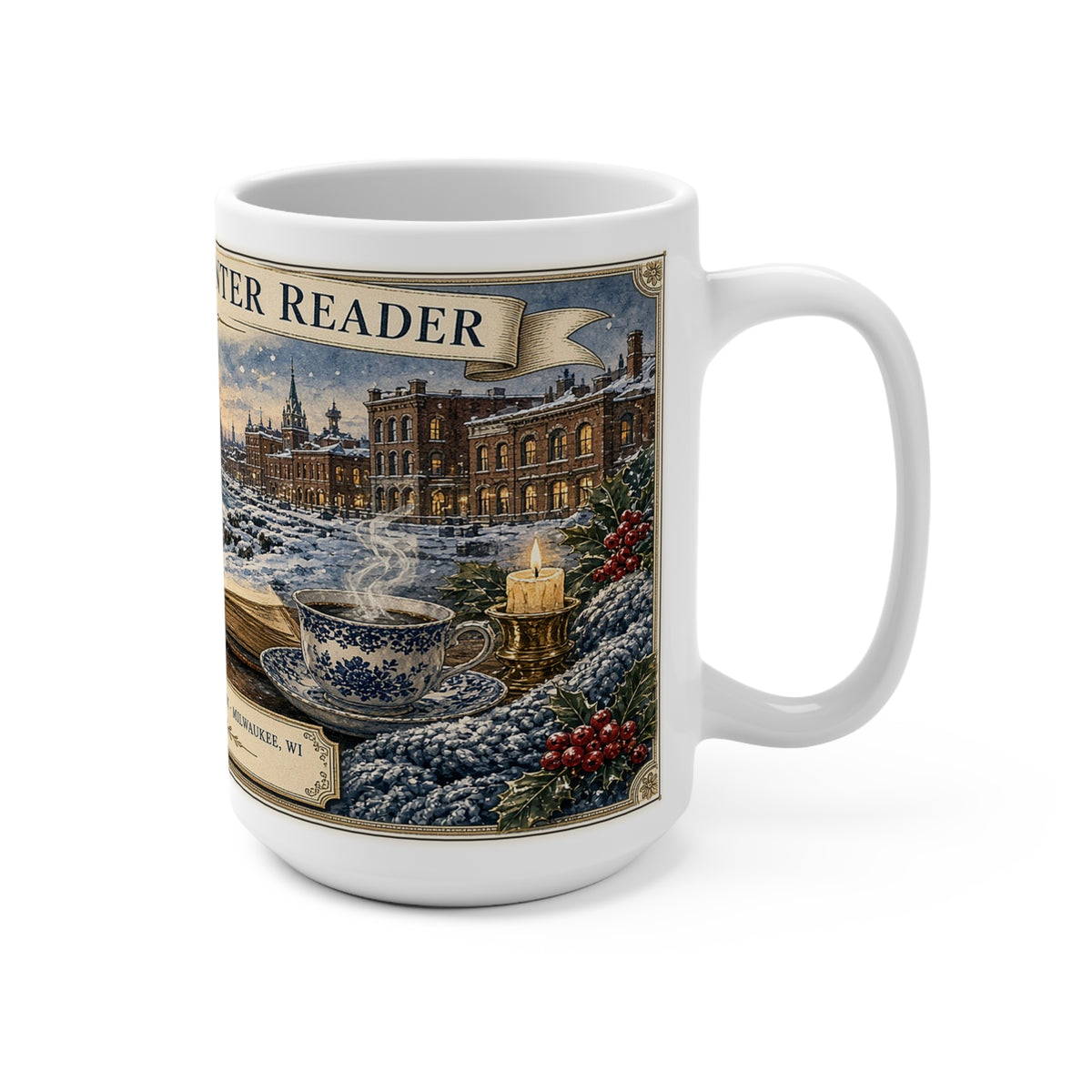 Cream City Winter Reader Snowbound & Steeped in Plot Ceramic Mug (15oz)
