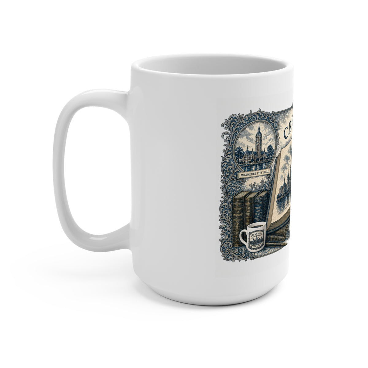 Cream City Open Book — Milwaukee Bookplate Mug