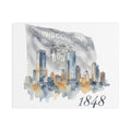 Wisconsin 1848 Milwaukee Skyline Canvas Print