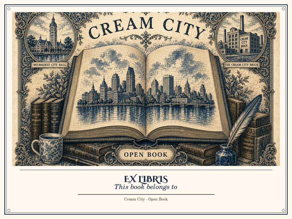 Bookplate style A: open book illustration with ex libris name line