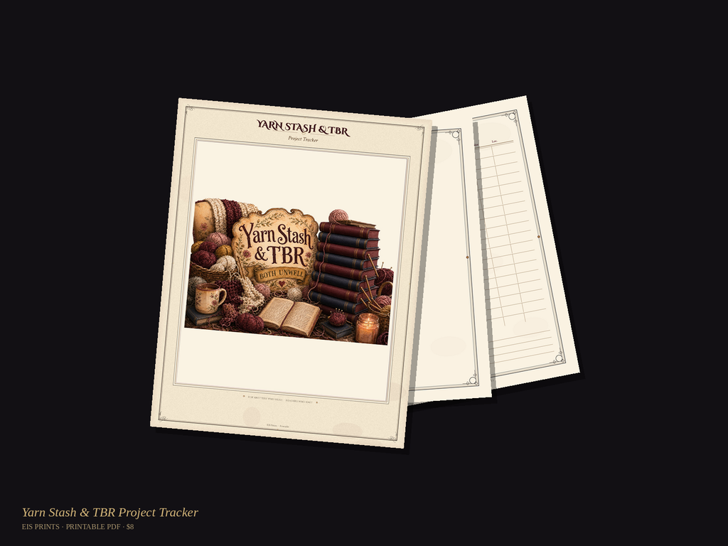 Mockup of the printable PDF pages shown on a desk
