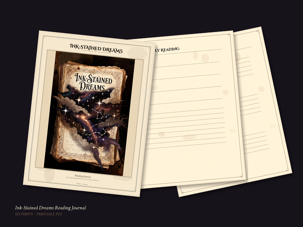 Mockup of the printable PDF pages shown on a desk